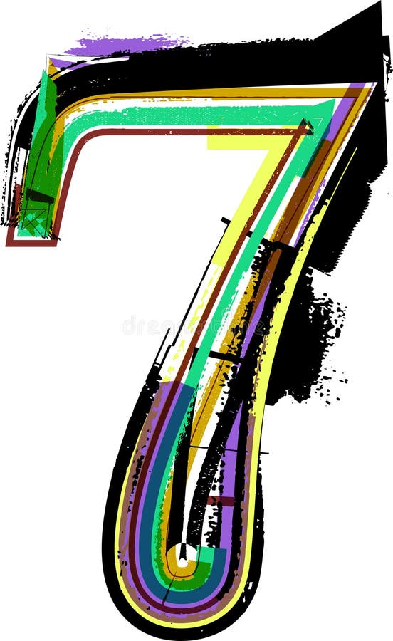 Art Sketched Fonts Number Symbols Vector Illustration Number 3 Stock