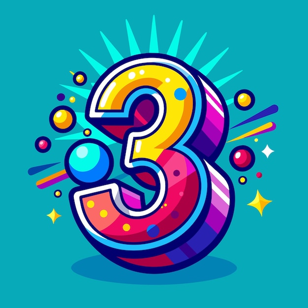 Premium Vector Three Number Or Number 3 3D Premium Vector Three Number Or Number 3 3D