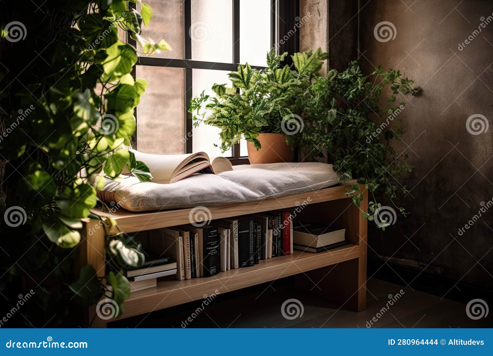 Woman Relaxing With A Book On A Wooden Bench Woman Relaxing With A Book On A Wooden Bench